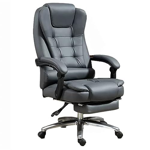 Ergonomischer Chefsessel Bürostuhl mit hoher Rückenlehne Neigungsfunktion Mikrofaser-Leder großer Sitz Drehstuhl Schreibtischstuhl extra gepolsterte Armlehne grau Ergonomischer Chefsessel Bürostuhl mit hoher Rückenlehne Neigungsfunktion Mikrofaser-Leder großer Sitz Drehstuhl Schreibtischstuhl extra gepolsterte Armlehne grau von Generisch