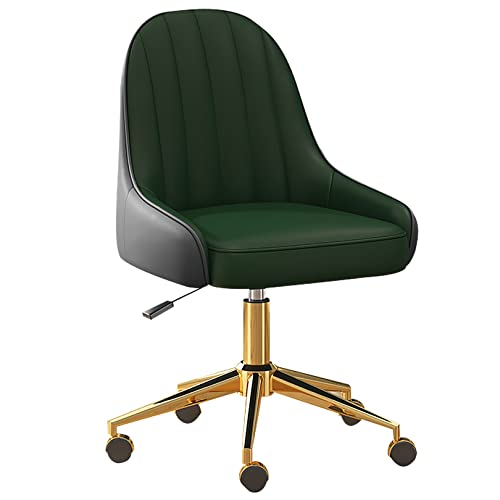 Ergonomischer Chefsessel mit Rollen, PU-Leder, Drehstuhl, Schreibtischstuhl, Liegestuhl, extra gepolstert, Computerstuhl, goldene Basis (#1) von Generisch