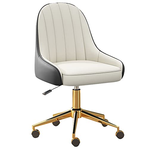 Ergonomischer Chefsessel mit Rollen, PU-Leder, Drehstuhl, Schreibtischstuhl, Liegestuhl, extra gepolstert, Computerstuhl, goldene Basis (#2) von Generisch