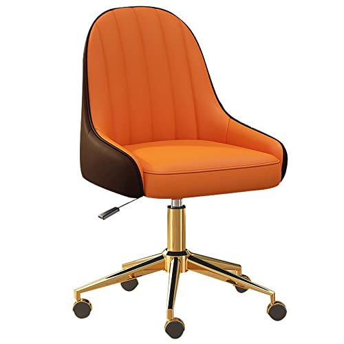Ergonomischer Chefsessel mit Rollen, PU-Leder, Drehstuhl, Schreibtischstuhl, Liegestuhl, extra gepolstert, Computerstuhl, goldene Basis (#7) von Generisch