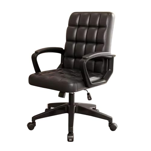Ergonomischer Chefsessel mit hoher Rückenlehne und Drehstuhl und breitem Kunstledersitz, Schreibtischstuhl mit Armlehnen für Computer, Schwarz/B von Generisch