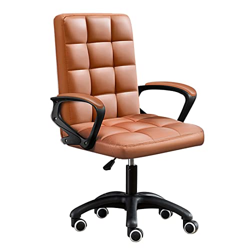 Ergonomischer Drehstuhl, Rollstuhl, mittlere Rückenlehne, PU-Leder, geeignet für mehrere Räume von Generisch