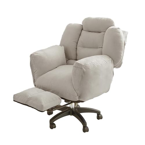 Ergonomischer Drehstuhl, höhenverstellbar, gepolstert, mit Fußstütze, neigbarer Rückenlehne, bequemer Computerstuhl für Schlafzimmer und Arbeitsplatz von Generisch