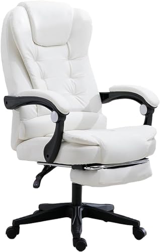 Ergonomischer Drehstuhl für Zuhause, Büro, 360° drehbarer Computerstuhl mit verstellbarer Rückenlehne und Fußstütze, stilvoller Leder-Schreibtischstuhl für Arbeitszimmer, Wohnzimmer, Schlafzimmer von Generisch