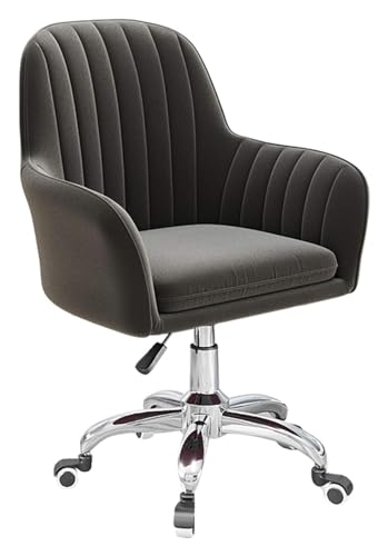 Ergonomischer Drehstuhl mit Armlehne – Samt gepolstert für Home Office – Dunkelgrau von Generisch