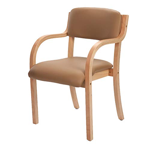 Ergonomischer Ess- und Wohnzimmerstuhl aus Leder mit Armlehnen - gebogenes Holzgestell ideal für Restaurants & Home Offices - Trägt bis zu 330 kg Ergonomischer Ess- und Wohnzimmerstuhl aus Leder mit Armlehnen - gebogenes Holzgestell ideal für Restaurants & Home Offices - Trägt bis zu 330 kg von Generisch