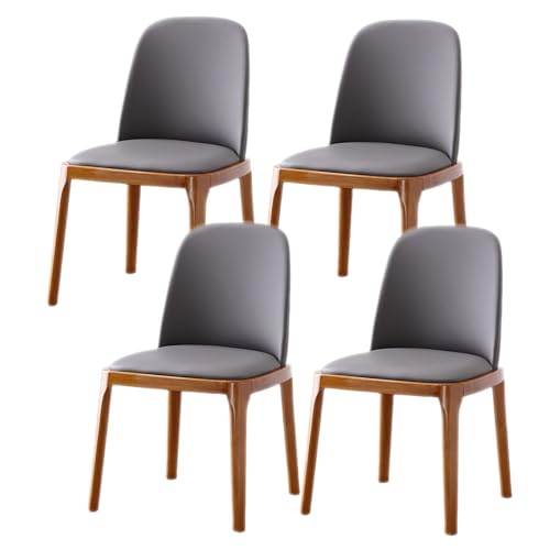 Ergonomischer Esszimmerstuhl aus Walnussholz, 2er-Set, Beine aus Massivholz, leicht zu reinigen, stilvolle dunkelgraue Polsterung, perfekt für Küchen- und Wohnzimmermöbel von Generisch