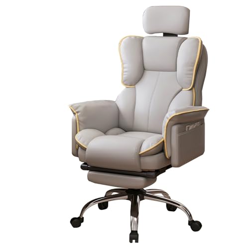 Ergonomischer Gaming-Drehstuhl für Heimbüro und Arbeitszimmer, bequemer Computer-Schreibtischstuhl mit festen Armlehnen, Stahlfußrollen, ideal für Wohnheim und Chef-Mitarbeiter von Generisch