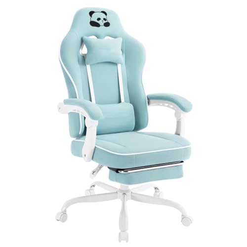 Ergonomischer Gaming Stuhl Hohe Rückenlehne Bürostuhl Drehsessel mit Fußstütze und Lendenwirbelsäule höhenverstellbarer Computerstuhl von Generisch