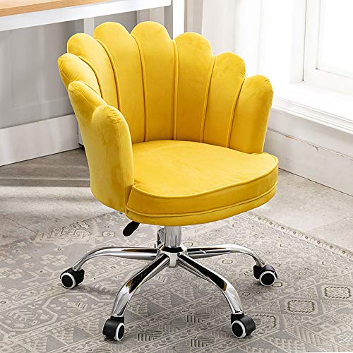 Ergonomischer Gaming-Stuhl aus Samt – Moderner Drehstuhl mit mittlerer Rückenlehne für Schlafzimmer, Wohnen, Frauen – höhenverstellbarer Empfangs-Schreibtischstuhl von Generisch