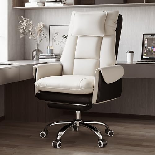 Ergonomischer Gaming-Stuhl mit Fußstütze – Moderner Bürostuhl, 360° Drehfunktion, Sessel, verstellbare Kopfstütze, Lendenwirbelstütze, bequemer Stuhl, Drehstuhl von Generisch