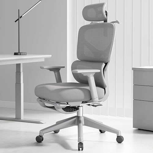 Ergonomischer Gaming-Stuhl mit Lendenwirbelstütze, verstellbaren Armlehnen und Kopfstütze, Bürostuhl im Rennstil mit Fußstütze, leises Rolldesign, PU-Leder, Grau Ergonomischer Gaming-Stuhl mit Lendenwirbelstütze, verstellbaren Armlehnen und Kopfstütze, Bürostuhl im Rennstil mit Fußstütze, leises Rolldesign, PU-Leder, Grau von Generisch