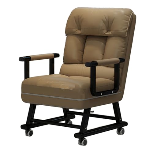 Ergonomischer Gaming-Stuhl mit Rollen, verstellbare Rückenlehne in 5 Positionen, doppelte Polsterung, bequemer Büro- und Schlafzimmer-Schreibtischstuhl in Grau (55 cm) von Generisch