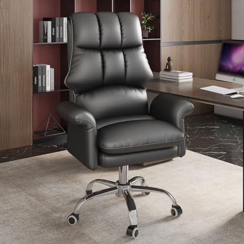 Ergonomischer Gaming-Stuhl mit hoher Rückenlehne, Büro-Schreibtischstuhl mit Lendenwirbelstütze, Drehstuhl, Computerstuhl mit Rollen, verstellbarer Sessel für Wohnzimmer, Schwarz/A von Generisch
