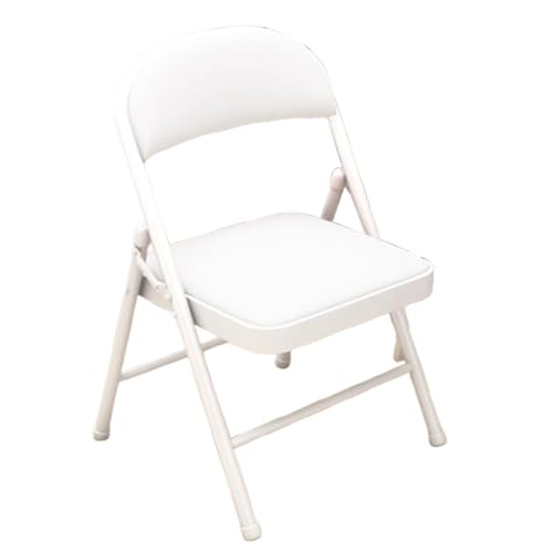 Ergonomischer Klappstuhl mit komfortablem Kissen, robuster Metallrahmen, PU-Leder, kompaktes Design für Heimbüro, Hochzeitsempfänge, Garten (weiß) von Generisch