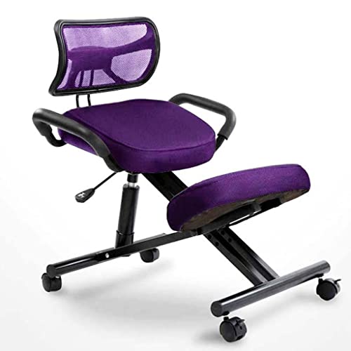 Ergonomischer Kniestuhl mit Rückenlehne und Rollen, Höhe und Winkel verstellbar, Neigungsfunktion für bequemes Sitzen auf dem Schreibtisch von Generisch