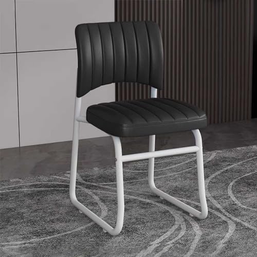 Ergonomischer PU-gepolsterter Büro-Schreibtischstuhl ohne Armlehne mit breiter Sitzfläche für Zuhause oder Computeraufgabe, moderner Schminkstuhl in Schwarz Ergonomischer PU-gepolsterter Büro-Schreibtischstuhl ohne Armlehne mit breiter Sitzfläche für Zuhause oder Computeraufgabe, moderner Schminkstuhl in Schwarz von Generisch