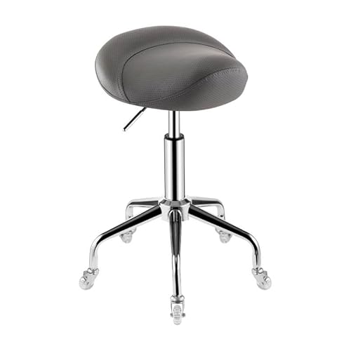 Ergonomischer Rollsattelhocker mit verstellbaren hydraulischen Rädern für den Innen- und Außenbereich, Grau von Generisch