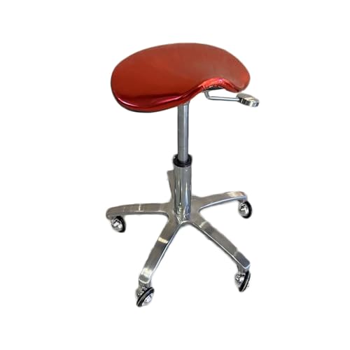 Ergonomischer Sattelhocker, Höhenverstellbar 40–55 cm, Bequemer Sitz, 360°-Drehstuhl, for Salon, Home Office, Geschäft(Red) von Generisch