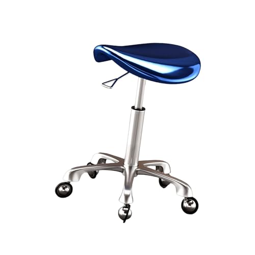 Ergonomischer Sattelhocker Mit Rädern, Starke Tragfähigkeit, 360°-Drehstuhl, for Salon, Home Office, Shop(Blue) von Generisch