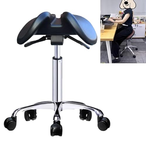 Ergonomischer Sattelhocker mit Höhenverstellung, drehbarer hydraulischer Rollstuhl für den Einsatz im Büro, beim Zahnarzt und beim Friseur, 45–60 cm verstellbare Sitzhöhe von Generisch