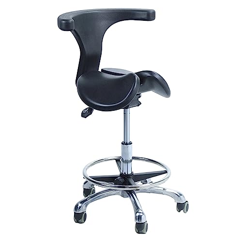 Ergonomischer Sattelstuhl oder Hocker im Sattel-Stil, mit geteilter Sitzfläche, medizinischer Rollstuhl mit Rückenstütze und zwei Kippoptionen, Zahnarztpraxis, Zuhause von Generisch