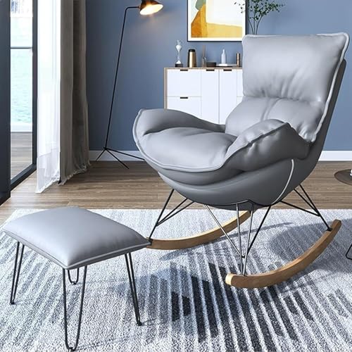 Ergonomischer Schaukelstuhl mit Fußhocker - Bequemes Indoor-Sofa und Outdoor-Liege zur Entspannung Ergonomischer Schaukelstuhl mit Fußhocker - Bequemes Indoor-Sofa und Outdoor-Liege zur Entspannung von Generisch
