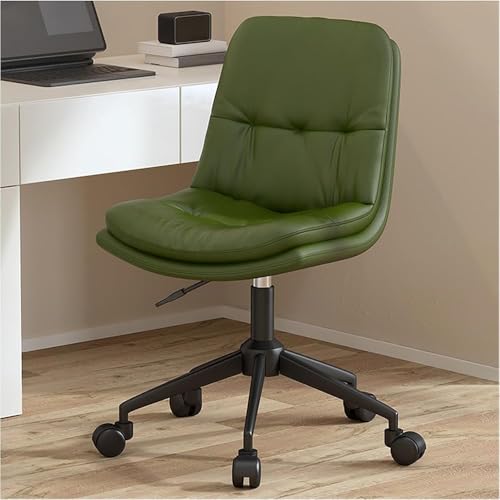 Ergonomischer Schreibtischstuhl aus Leder mit 360°-Drehgelenk, höhenverstellbar, ohne Armlehnen, gepolstert, Bürostuhl, Computer-Aufgabe, Rollstuhl für den Heimarbeitsplatz Ergonomischer Schreibtischstuhl aus Leder mit 360°-Drehgelenk, höhenverstellbar, ohne Armlehnen, gepolstert, Bürostuhl, Computer-Aufgabe, Rollstuhl für den Heimarbeitsplatz von Generisch