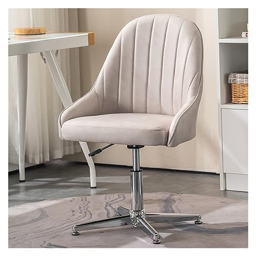 Ergonomischer Schreibtischstuhl mit Stoff gepolstert, ohne Rollen, stilvoller Bürostuhl mit Kreuzbeinen, Dreh-Design, Armlehne, frei für Heimbüro und Computer-Gebrauch von Generisch