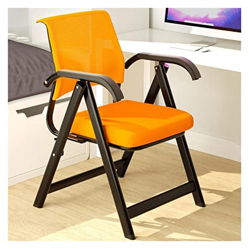 Ergonomischer Schreibtischstuhl mit mittlerer Rückenlehne, gepolsterter Tablet-Arm und klappbarem Nesting-Design, Orange Ergonomischer Schreibtischstuhl mit mittlerer Rückenlehne, gepolsterter Tablet-Arm und klappbarem Nesting-Design, Orange von Generisch