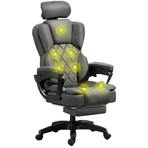 Ergonomischer beheizter Computer-Schreibtischstuhl mit 7-Punkt-Drehstuhl mit Fußstütze und Lendenkissen, ideal für Büroarbeit und Gaming von Generisch