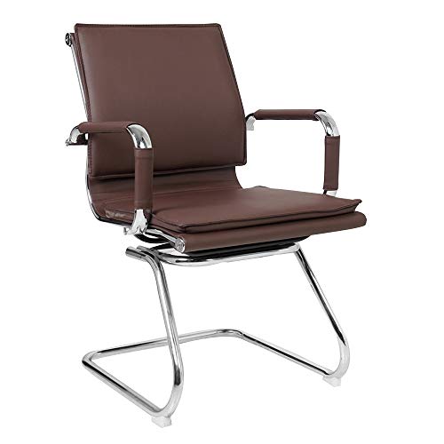 Ergonomischer brauner Gaming-Stuhl mit Doppelkissen, Computer-Schreibtischstuhl für Büro und Konferenzraum, stilvolles Design mit mittlerer Rückenlehne für Komfort und Unterstützung von Generisch