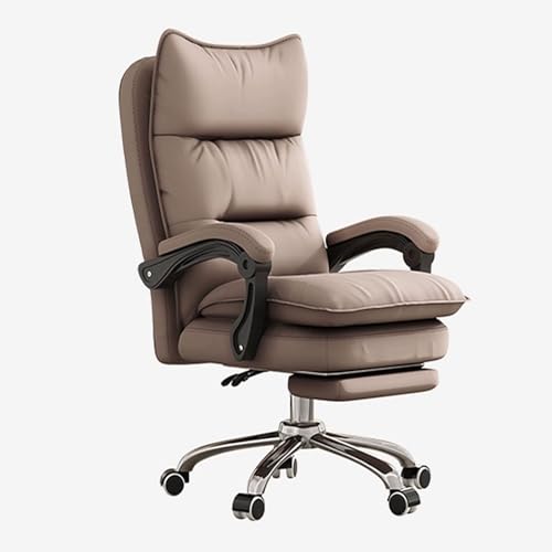 Ergonomischer großer und hoher Gaming-Stuhl mit Rollen für Erwachsene, höhenverstellbarer Schreibtischstuhl mit dicker Rückenlehne und Armlehne (Beige) von Generisch