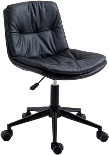Ergonomischer kleiner Schreibtisch für Heimbüro – verstellbarer Armlehnen-Drehstuhl aus Kunstleder, perfekt für kleine Räume von Generisch