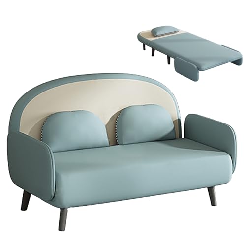 Ergonomisches 3-in-1 umwandelbares Schlafsofa mit 5-stufig verstellbarer Rückenlehne, Katzenkratztuch, Massivholzbeine, 250 kg Kapazität, faltbarer Gästestuhl (Orange, 195 x 90 x 26 cm) von Generisch