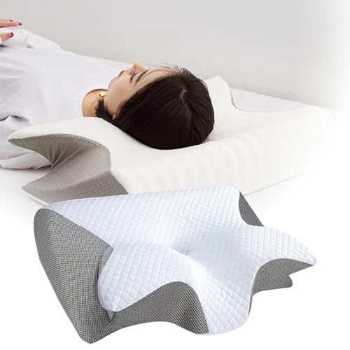 Ergonomisches Orthopädisches Memory Foam Nackenkissen Bequemes Kissen Kopfkissen Nackenstützkissen Schlafkissen mit Konturierter Unterstützung für Seiten Löst Nackenschmerzen von Generisch
