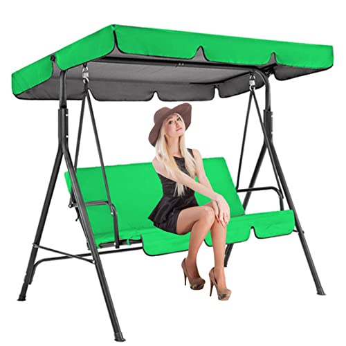 Ersatz-Baldachin Set für Outdoor-Schaukel Gartenstuhl Abdeckung Terrasse Schattenplatte Wasserdicht UV-beständig Grün 190 x 132 x 15 cm Perfekt für Hinterhof Entspannung von Generisch
