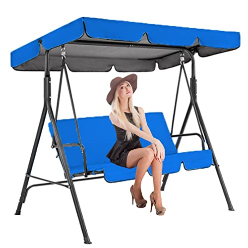 Ersatz-Baldachin-Set für Outdoor-Schaukelstuhl, blaue Terrassenabdeckung, 164 x 114 x 15 cm, langlebige Schaukelsitzabdeckung für Garten, Hinterhof und Veranda von Generisch