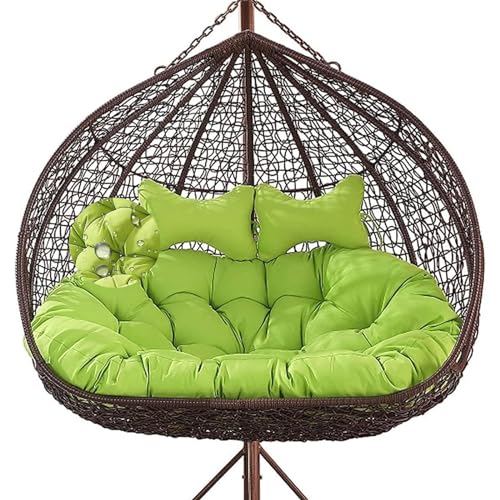 Ersatz-Eierstuhlkissen, wasserdicht, abnehmbar, für den Außenbereich, für Terrasse, Korbgeflecht, Sofa, Hängesessel, Kissen (Farbe: Grün) von Generisch