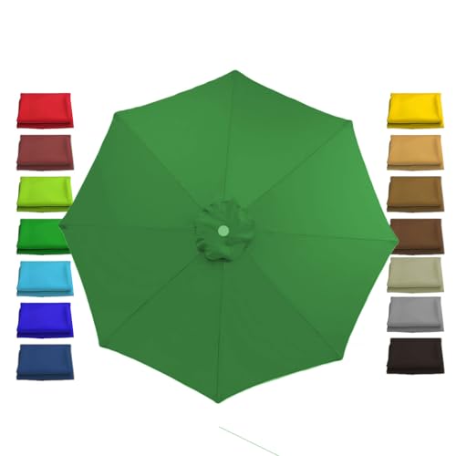 Ersatz-Garten-Sonnenschirm, 2 m/2,7 m für 3 m Regenschirm, 8 Rippen, wasserdichte Outdoor-Abdeckung für Terrasse, Garten, Pool, Freischwinger (Farbe: Grün) von Generisch