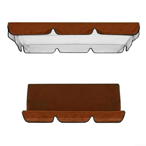 Ersatz-Gartenschaukel-Baldachin, Set mit 3 Sitzbezügen und Überdachung, langlebiger Schutz für Gartenmöbel (Braun, 195 x 125 x 15 cm) von Generisch