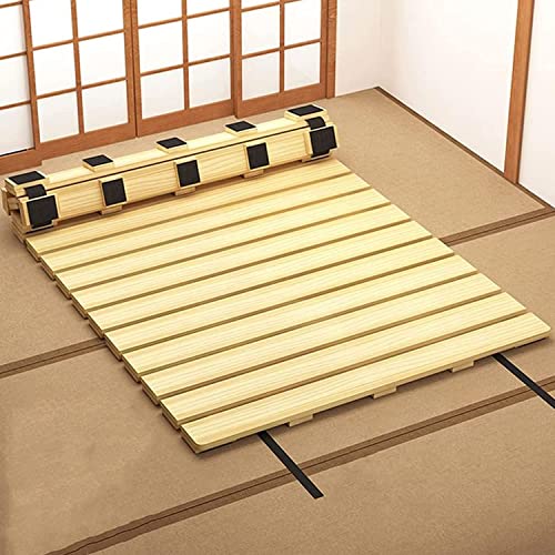 Ersatz-Lattenrost aus Kiefernholz – solide faltbare Bunkie-Brett-Unterstützung, langlebige Rolllatte mit Nylonschnur für Schlafzimmer-Zubehör (B 70 x L 150 cm) von Generisch