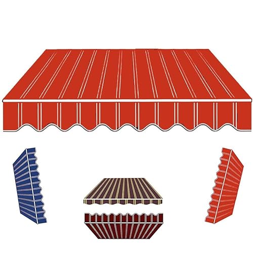 Ersatz-Leinwand für 2,4 x 2,1 m x 2,1 m ausziehbare Markise, wasserabweisendes Polyester-Sonnenschutz, für den Außenbereich, Terrasse und Verwendung von Generisch