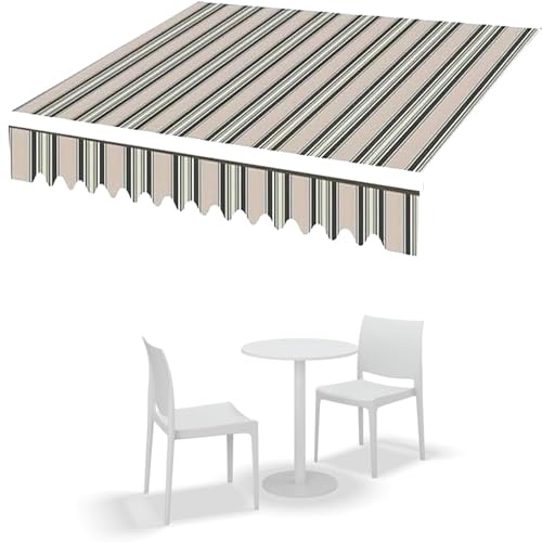 Ersatz-Markisen-Leinwand, 3 x 2,4 m, 2,4 x 1,5 m und 6,5 x 5 m, wasserdicht, einziehbar, Schutztuch für Terrassen und Veranden, Khaki, 3,5 x 3 m Ersatz-Markisen-Leinwand, 3 x 2,4 m, 2,4 x 1,5 m und 6,5 x 5 m, wasserdicht, einziehbar, Schutztuch für Terrassen und Veranden, Khaki, 3,5 x 3 m von Generisch