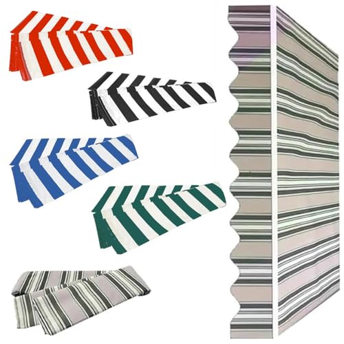 Ersatz-Markisenstoff für 4 x 2,4 m einziehbares Terrassenüberdachung, Outdoor, Khaki, Sonnenschutz mit Volant, ideal für Decks, Gärten und Terrassen von Generisch