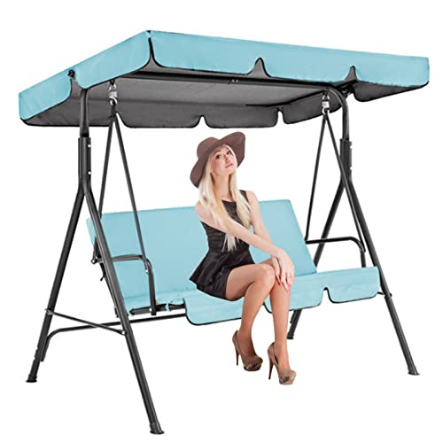 Ersatz-Schaukelüberdachung Set Outdoor Schaukel Abdeckung Top Baldachin & Stuhlabdeckung für Terrasse Garten Himmelblau 195 x 125 x 15 cm - Langlebig Wetterbeständig Ersatz-Schaukelüberdachung Set Outdoor Schaukel Abdeckung Top Baldachin & Stuhlabdeckung für Terrasse Garten Himmelblau 195 x 125 x 15 cm - Langlebig Wetterbeständig von Generisch