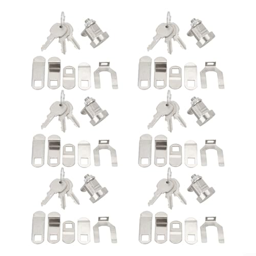 Ersatz-Set für Briefkastenschloss – L-1172C Zylinderschloss-Set aus Zinklegierung mit 3 gleichschließenden Schlüsseln, Verriegelungslaschen und Mutter – ideal für Briefkasten und Kleiderschrank (6 Ersatz-Set für Briefkastenschloss – L-1172C Zylinderschloss-Set aus Zinklegierung mit 3 gleichschließenden Schlüsseln, Verriegelungslaschen und Mutter – ideal für Briefkasten und Kleiderschrank (6 von Generisch