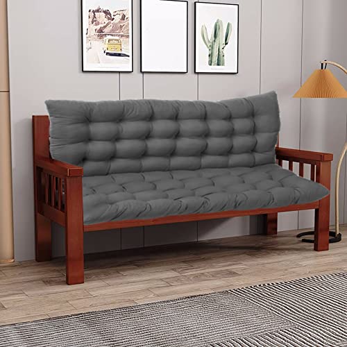 Ersatz-Sofakissen für 3-Sitzer, dickes Sitzpolster mit Rückenlehne, überfülltes Loveseat-Kissen, 120 x 100 x 8 cm, Dunkelgrau von Generisch