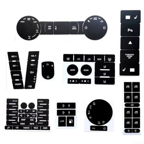 Ersatz-Tasten-Aufkleber für Touareg 2004 2009 Radio Navigation Druckknopf Steuerung Ersatz-Tasten-Aufkleber für Touareg 2004 2009 Radio Navigation Druckknopf Steuerung von Generisch