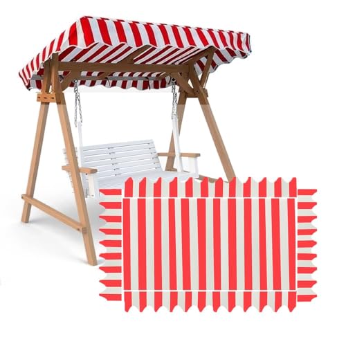 Ersatz-Terrassenschaukel-Baldachin, wasserdicht, rot gestreift, Segeltuch-Markise für den Außenbereich, Veranda, Gleiter und Bank, Schaukelstuhl, 210 x 145 cm Ersatz-Terrassenschaukel-Baldachin, wasserdicht, rot gestreift, Segeltuch-Markise für den Außenbereich, Veranda, Gleiter und Bank, Schaukelstuhl, 210 x 145 cm von Generisch